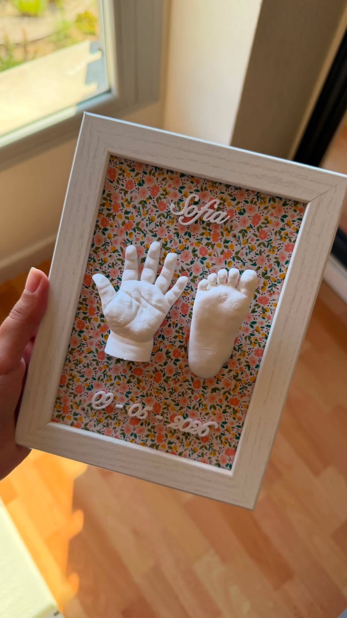 Marco personalizado manita y pie de bebé